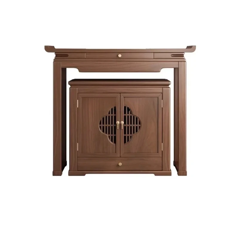 

Cabinet with drawer cover Solid wood Chinese gongtai Buddhist cabinet Household Buddhist hall Temple niche incense case