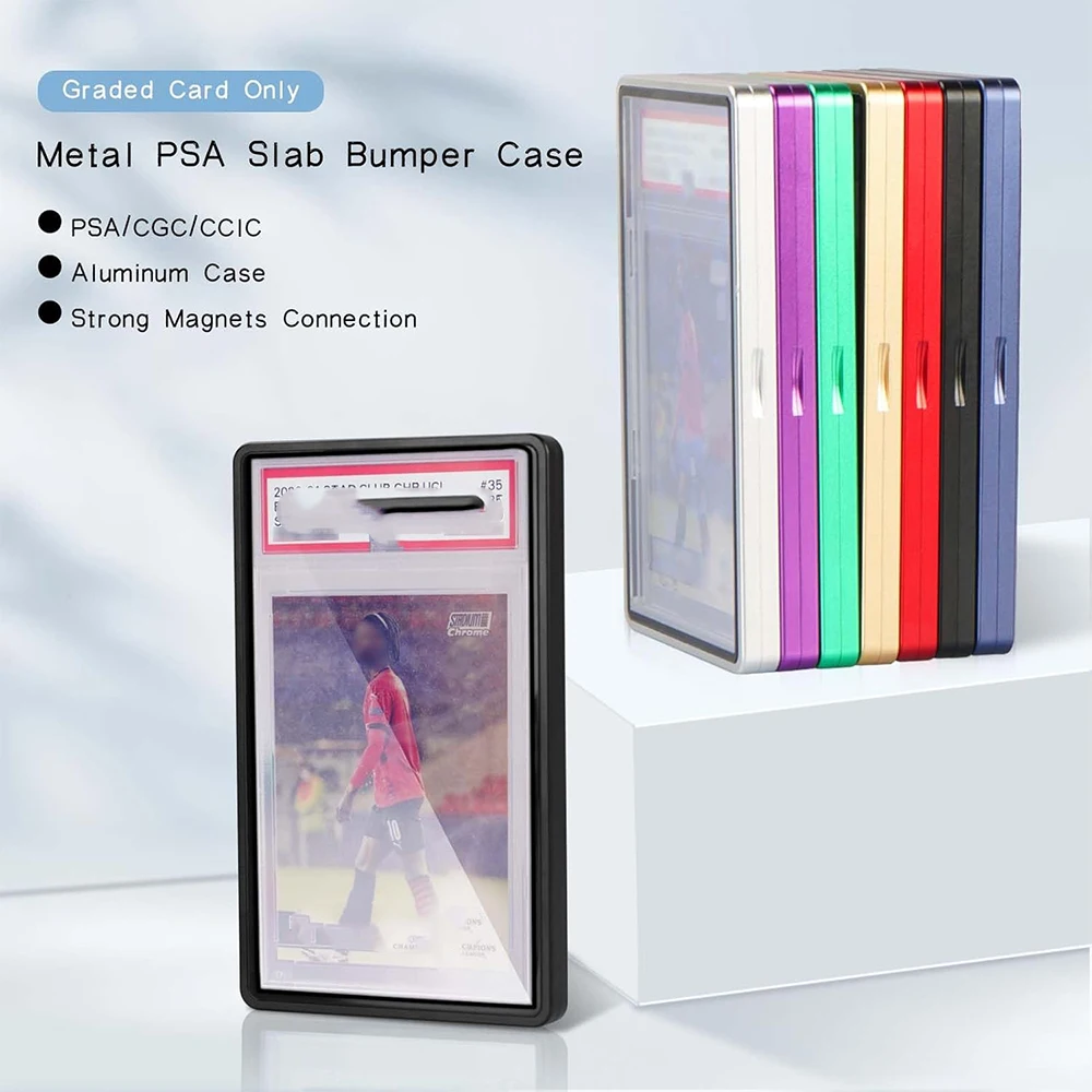 Metal Slab Case for PSA BGS CGC 35PT 130PT Graded Card, UV-Resistant Magnetic Lock Durable Frame-Stack, Ideal For PTCG Collector