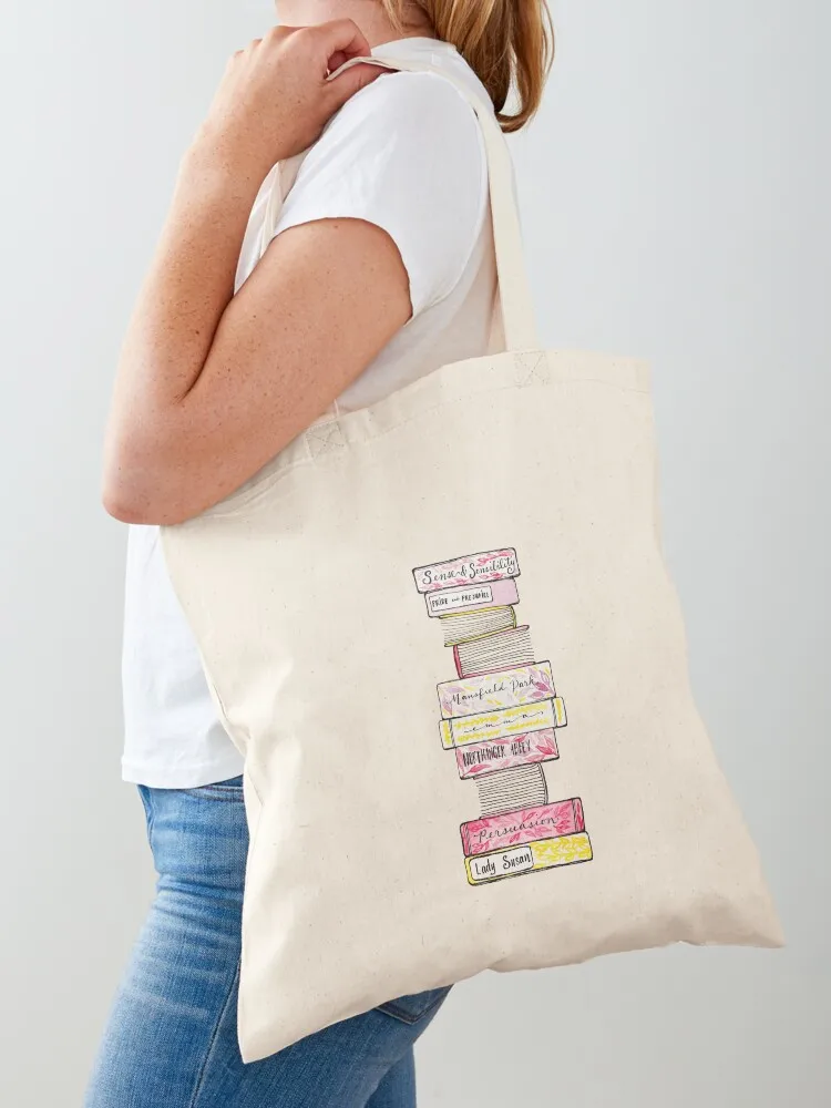 

Novels of Jane Austen - Watercolor Tote Bag Handbags cloth bag woman woman shopping bag canvas tote