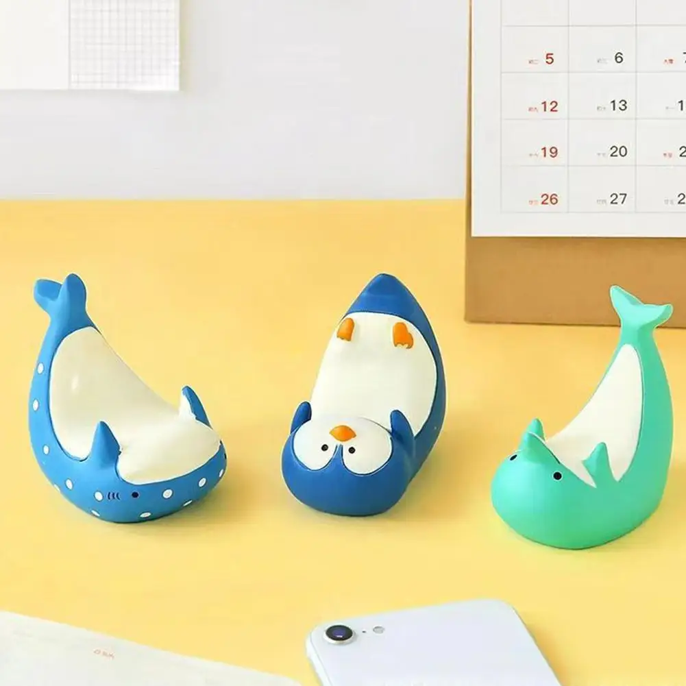 Bonito dos desenhos animados golfinho pinguim suporte do telefone portátil bonito suporte do telefone kickstand resina universal criativo estável suporte quadro