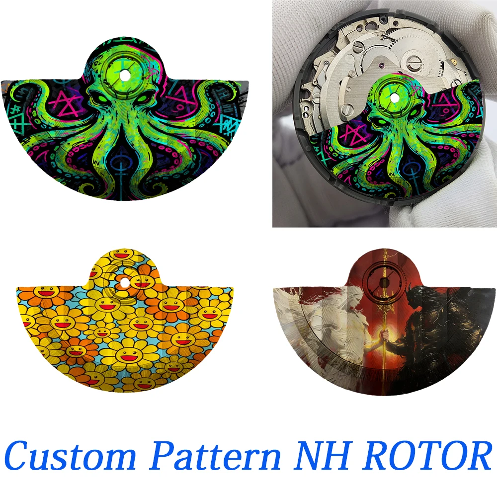 

20Styles Pattern NH35 Watch Rotor Movements Oscillating Weight Rotors Compatible for NH34 NH35 NH38 Movements Replacement Parts