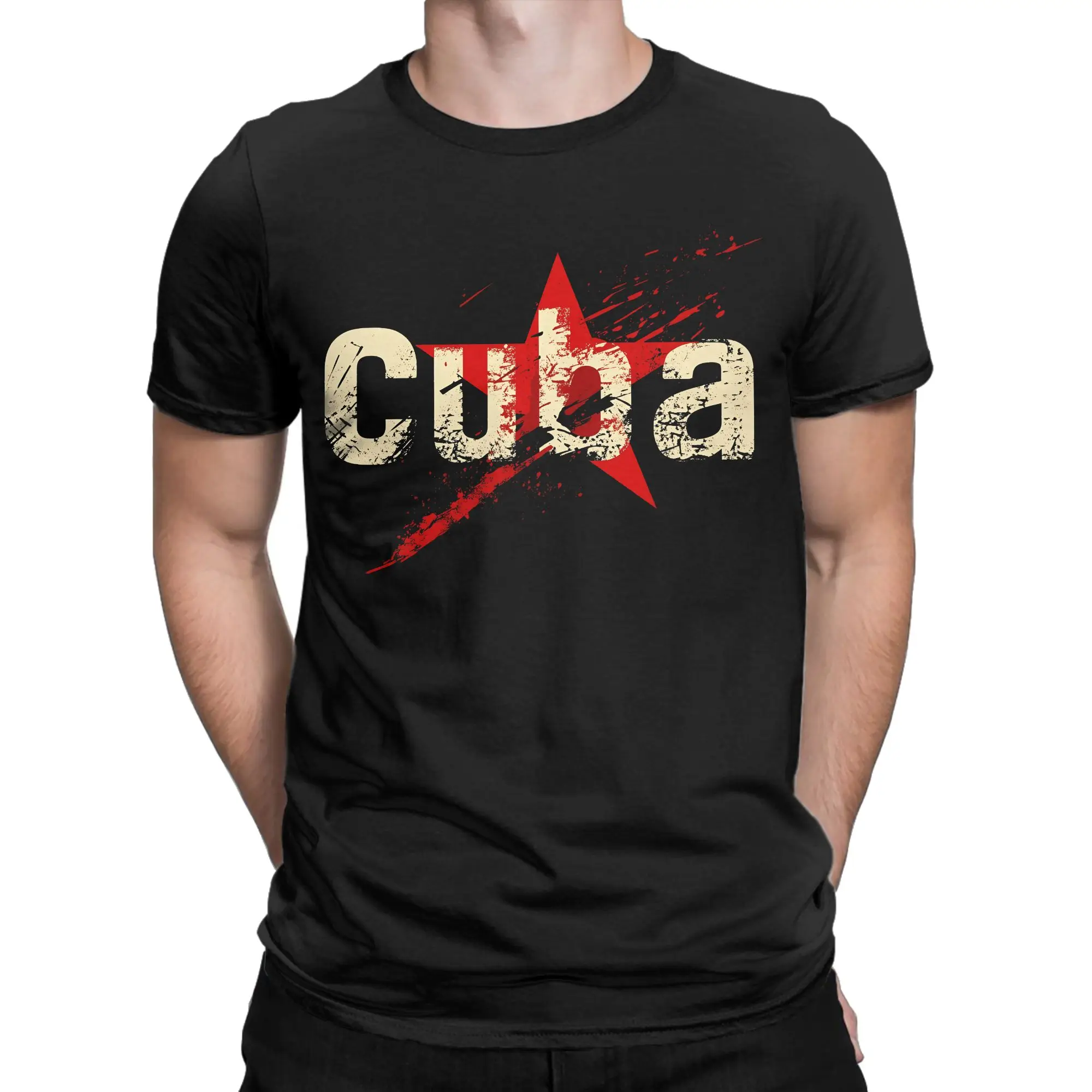 Make Cuba Great Again Cuban Flag Star T-Shirts for Men Creative 100% Cotton Tee Shirt Round Neck Short Sleeve T Shirts 6XL Tops