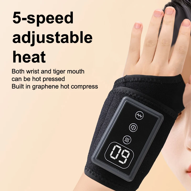 Bezprzewodowa opaska grzewcza na nadgarstek z funkcją masażu, bezprzewodowe ładowanie do łagodzenia bólu w zespole tunelu nadgarstka