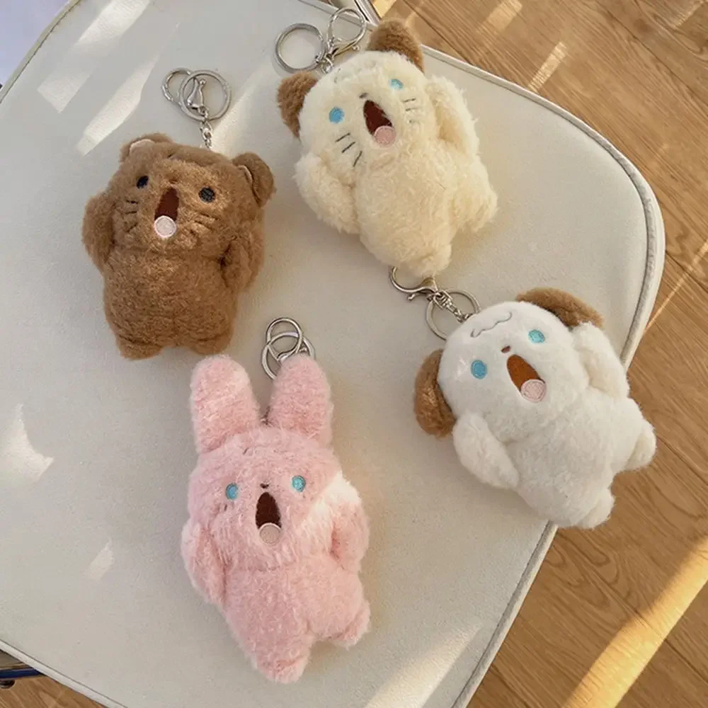 2023 Hot Rabbit Shouting Bear Children Gift Shouting Dog Bag Decoration Plush Pendant Keychain Backpack Charms Stuff Plush Toy