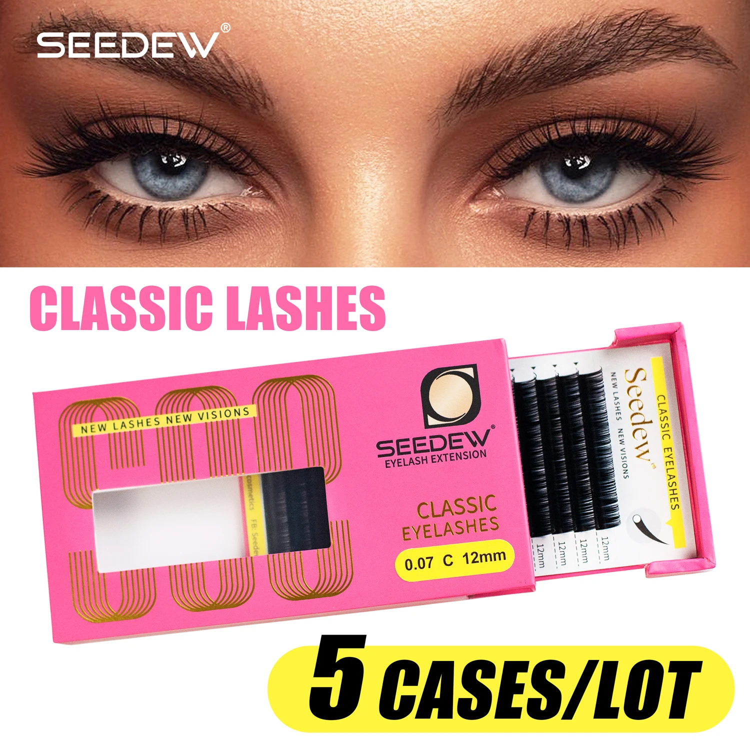 

SEEDEW 5cases/lot Individual Classic Eyelashes Makeup Professionals Soft Natural Eyelash Extensions