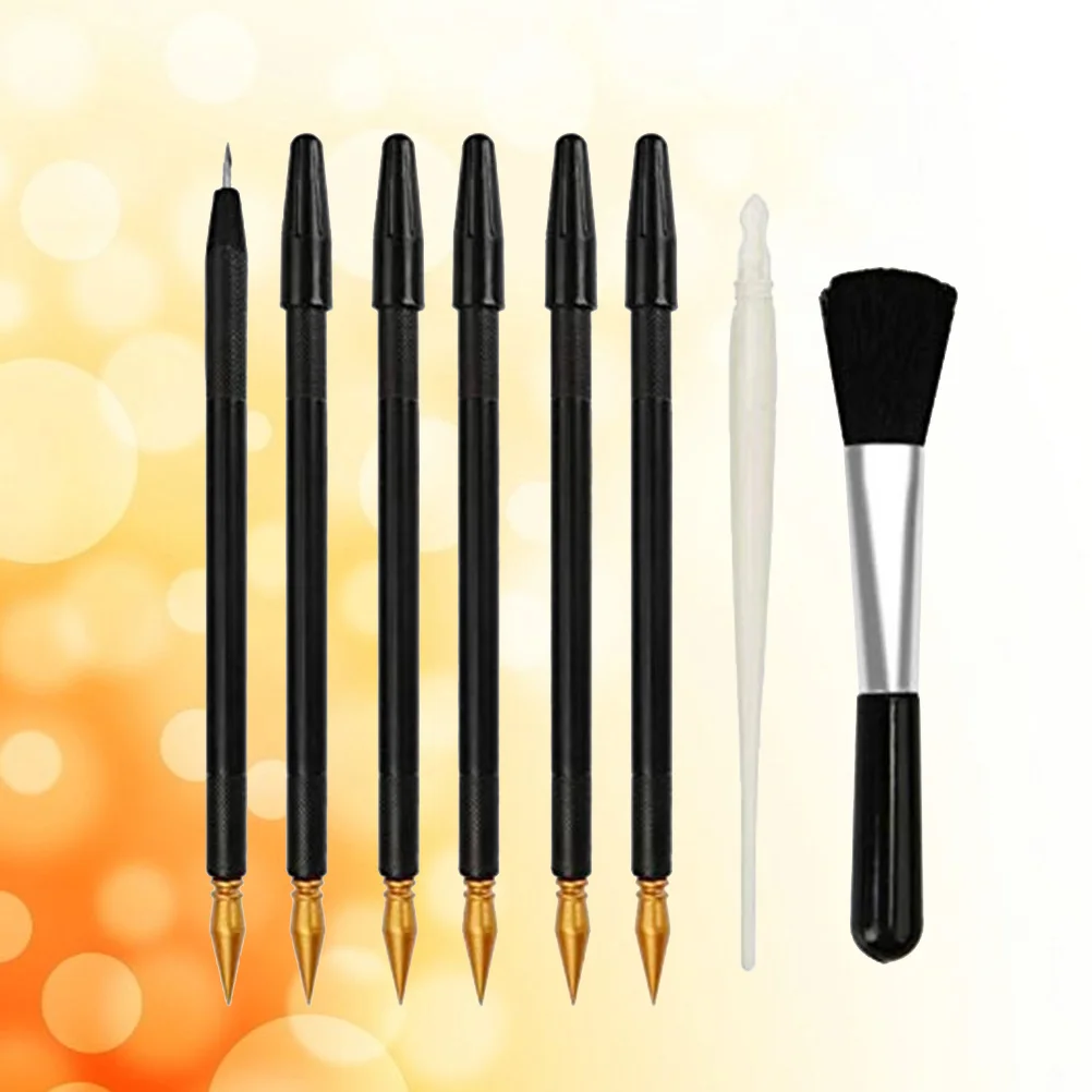 Scratch Painting Pen Multifunction Portable Stylus Art Paint Coloring Pens Sharp Flat Two-head Dual-use Acraping Brush