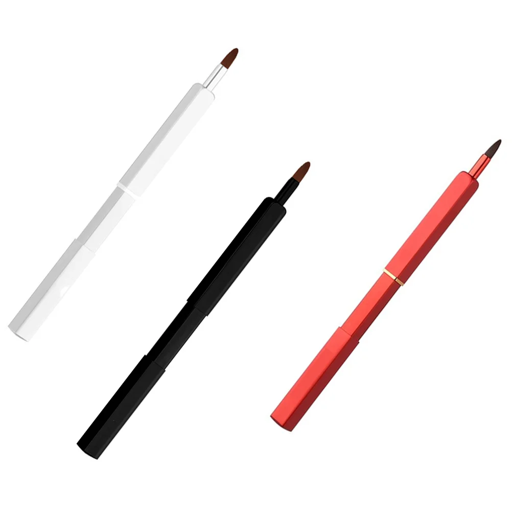 3 pezzi per rossetto in lana bionica con manico morbido, set di applicatori per strumenti per trucco, applicatore per pennelli per ombretto, pennello per rossetto da donna