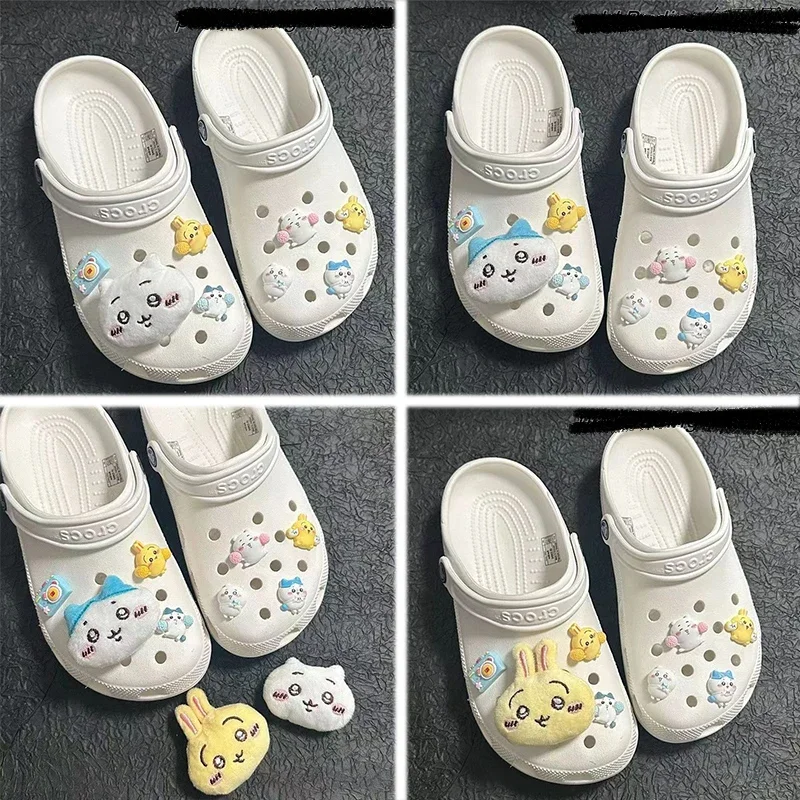 Nuevas Hebillas Decorativas para Zapatos con Diseño de Dibujos Animados, Lindas y Kawaii, con Personajes de Hachiware y Usagi, Accesorios Decorativos para Zapatos, Regalo para Amigos