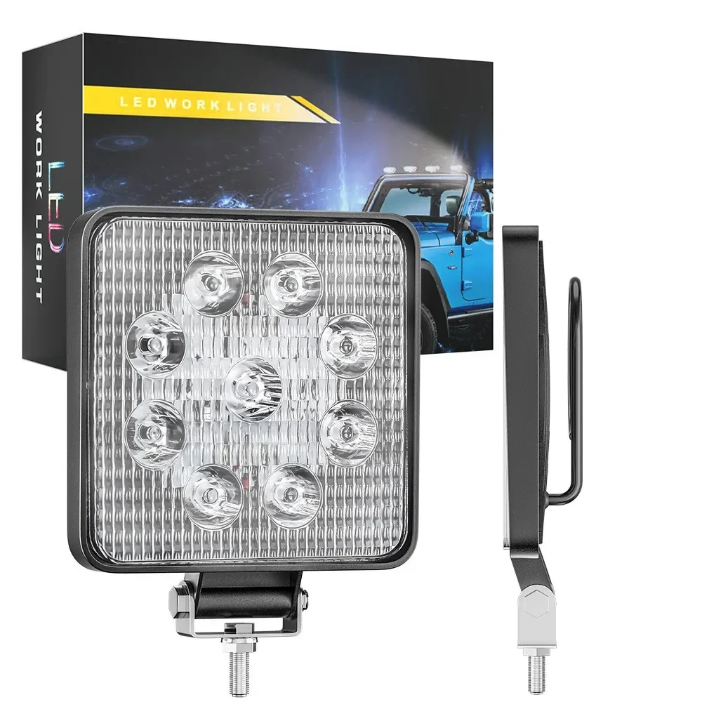 Car spotlights LED working light 4-inch square 9 light 27W auxiliary lights 4x4 modified off-road vehicle driving lights