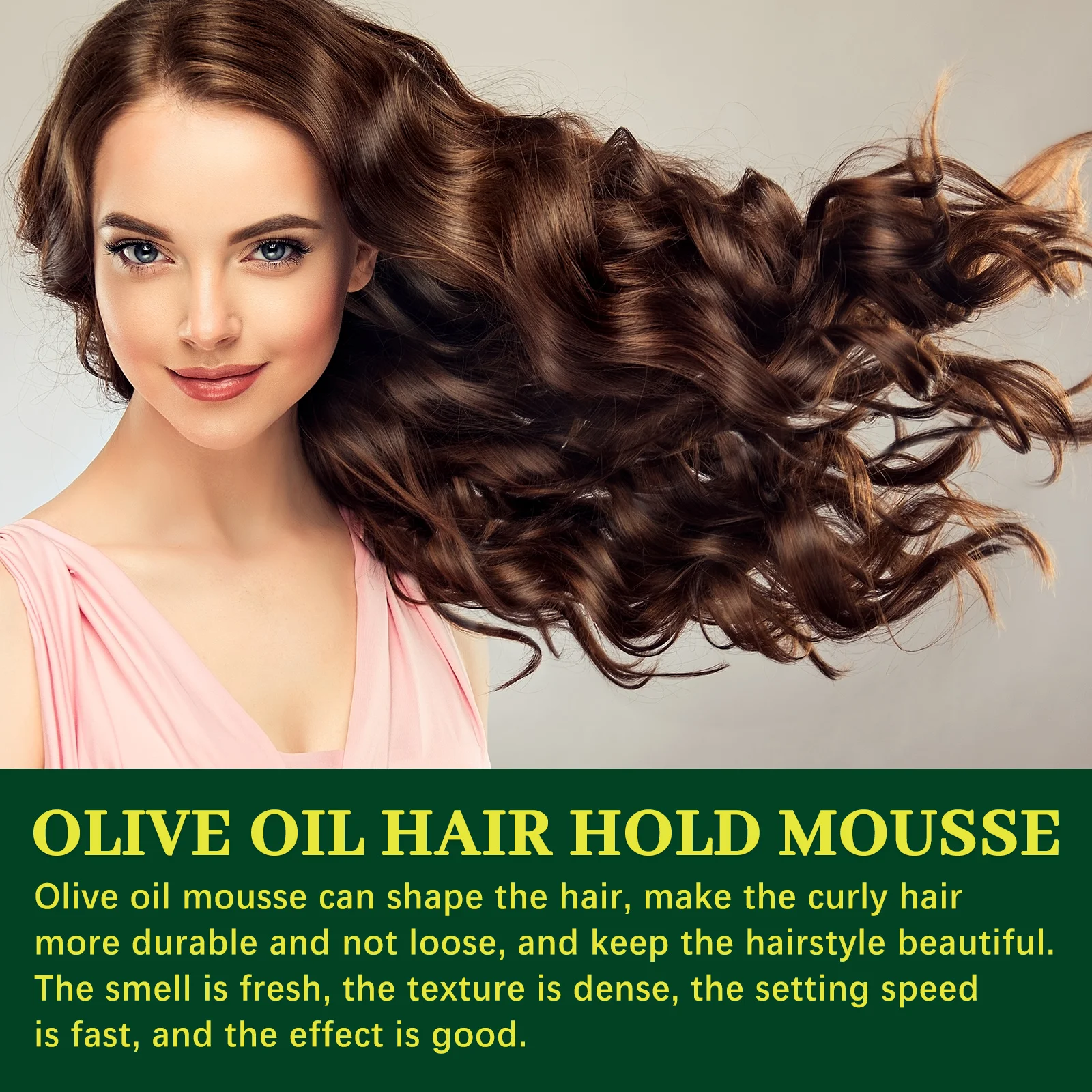 Olive Oil Hair Styling Mousse: Curly Hair Styling, Moisturizing, Curling Styling, Long-Lasting Anti-frizz Mousse