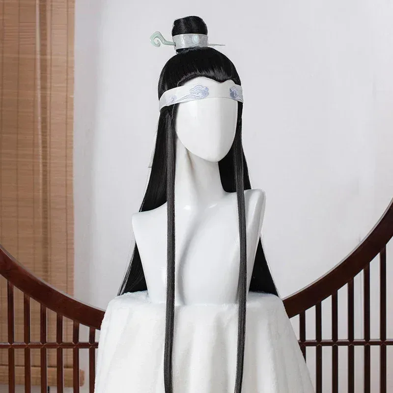 dd54Mo Dao Zu Shi Xichen 코스프레 가발 애니메이션 Lan Xi Chen 할로윈 블랙 롱 코스 헤어 가발