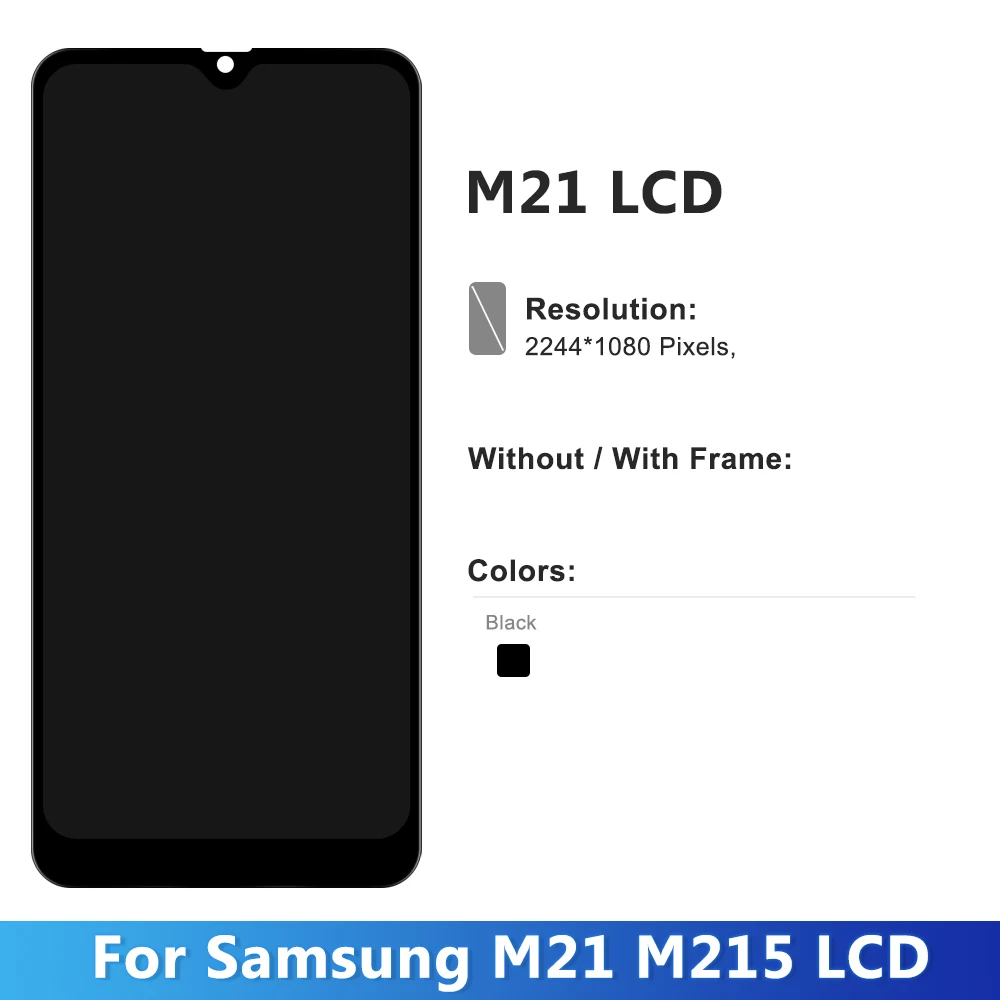 Für AMOLED M21 LCD Mit Rahmen Für SAMSUNG M21 2020 M215 Display SM-M215F/DS LCD Bildschirm Touch Sensor digitizer Montage