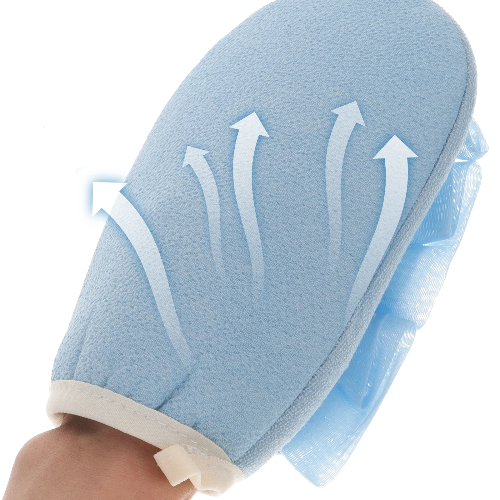 2 قطعة قفاز حمام الغسيل على الوجهين التقشير ميت للجسم إزالة الجلد الميت قفازات الاستحمام حمام ميت التقشير قفاز #1