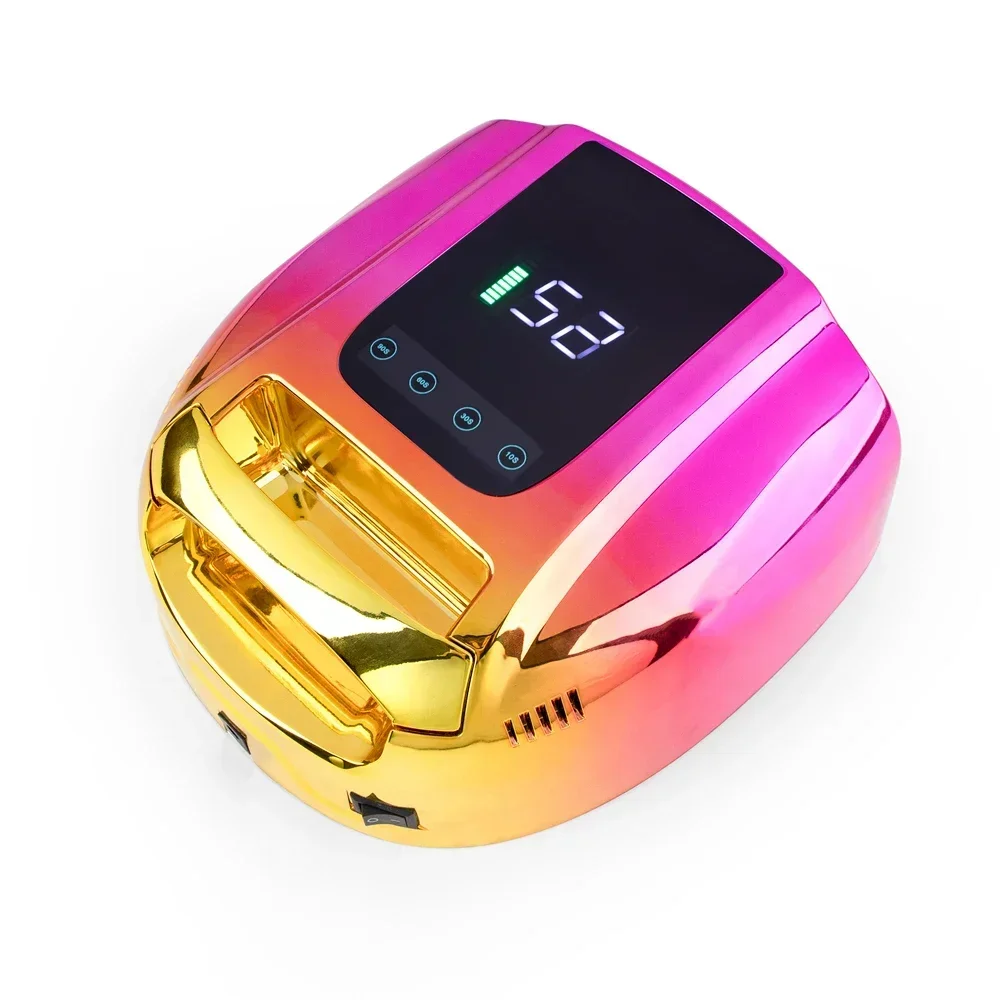15600mAh โคมไฟเล็บแบบชาร์จไฟได้ 96W แสงสีแดงเครื่องเป่าเล็บเล็บแสงเล็บไร้สาย UV หลอดไฟ LED