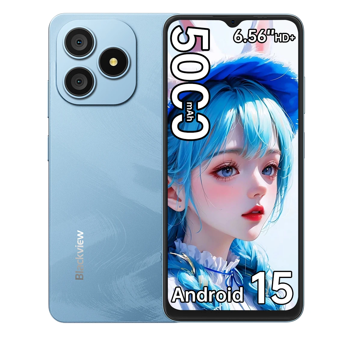 Blackview WAVE 9C [geen EU-oplader] Smartphone 4 GB + 128 GB / 4 GB + 64 GB Android 15 60 Hz 6.56 ''HD + IPS 5000 mAh 13 MP + 8 MP Vingerafdruk