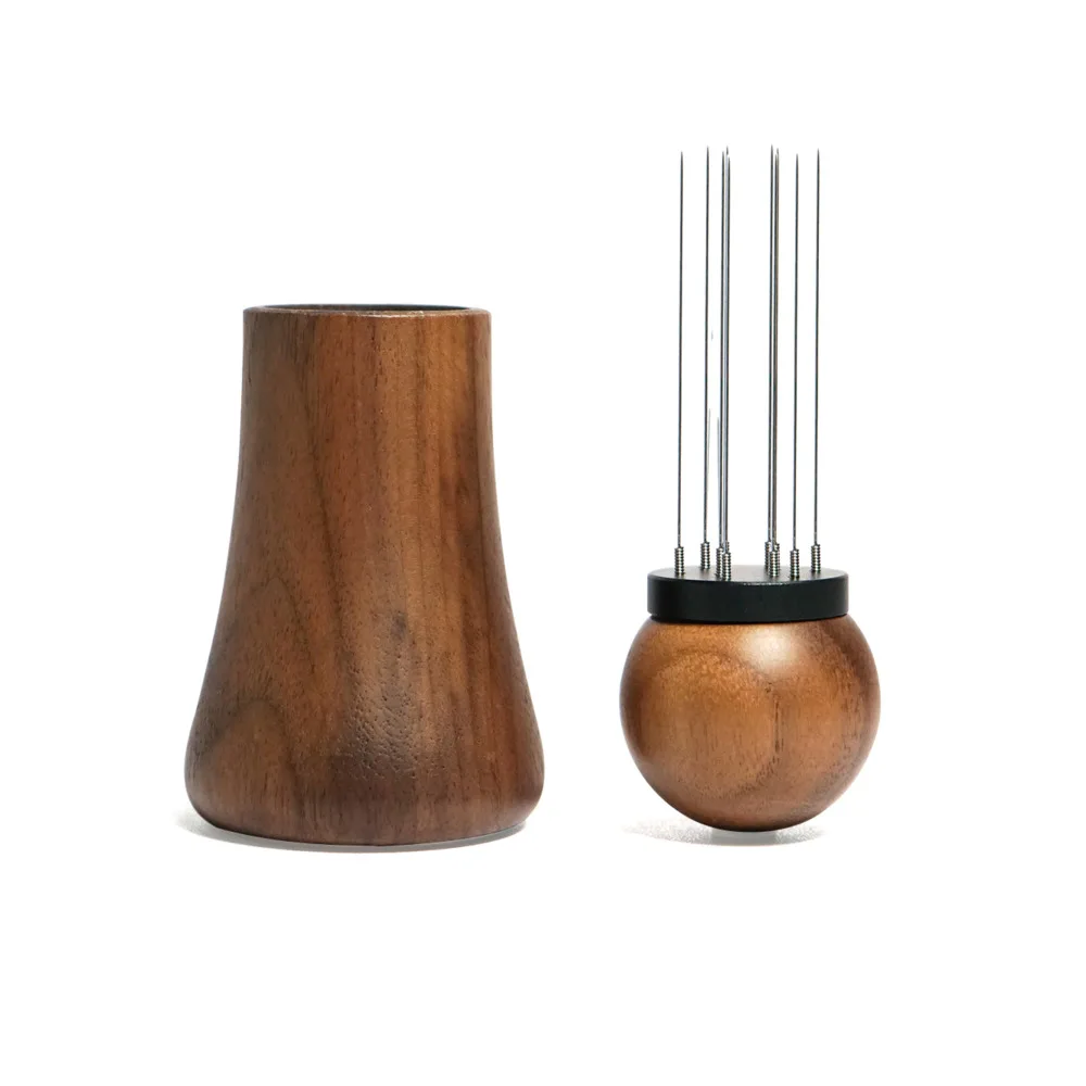 

Иглы для мешалки для кофе эспрессо EXSX 0,4 мм, инструменты для раздачи эспрессо, ручка и подставка из натурального дерева