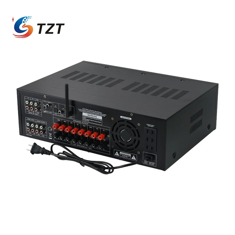 TZT SR-5800 1200W 220V 7.1 Channel Amplifier Bluetooth Amplifier Karaoke Digital Surround Power Amp