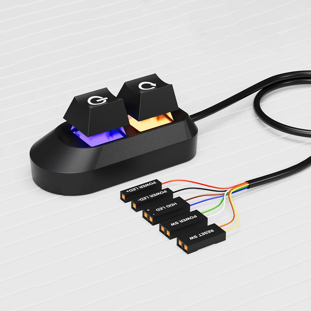 데스크탑 컴퓨터 전원 단추 전원 공급 장치, 단추 재시작 단추 마더 보드 스위치 온 오프 PC 전원 스위치 단추, PC 케이스용, 2M