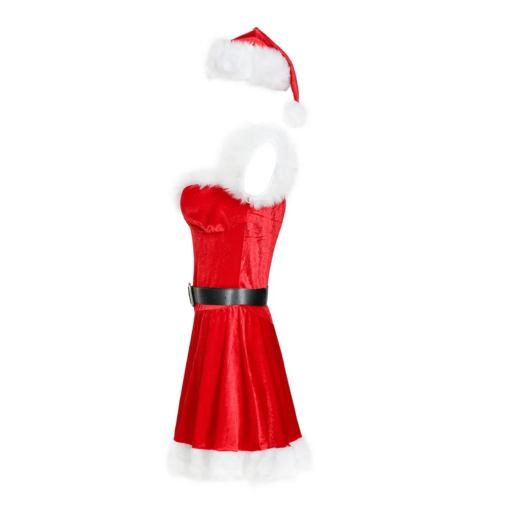 3Pcs/Set Women Sexy Christmas Costume Xmas Party Cosplay Santa Claus Dress Up