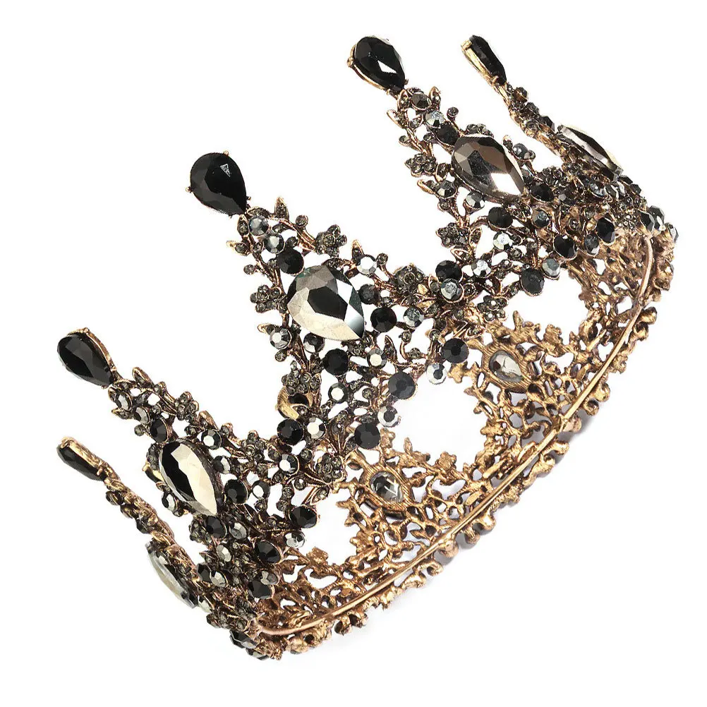 

Vintage Crown Headdress Wedding Bride Rhinestone Tiara Elegant Party Bridal Headpiece Headdress Hair Styling Tool