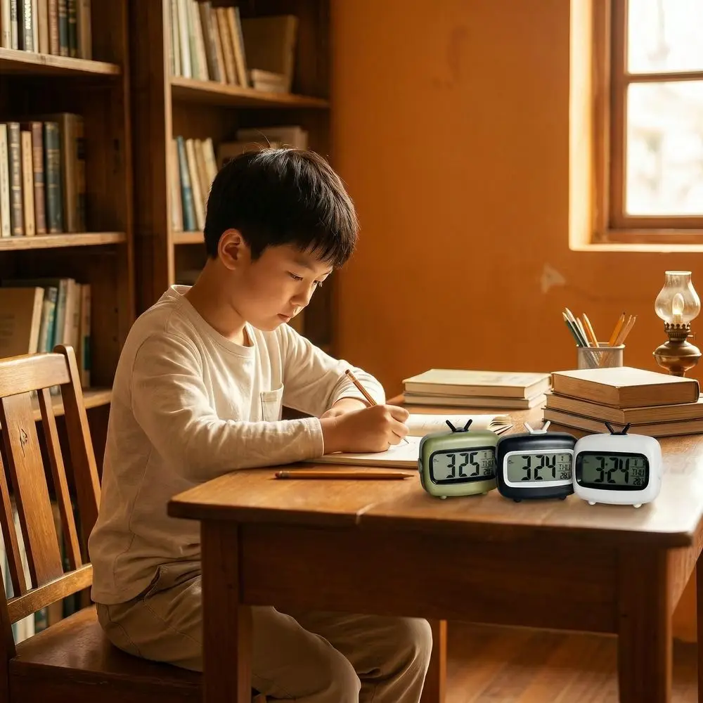 Press Top Screen Visual Timer Ultra Silent Visualization Countdown Alarm Clock Self-discipline TV Shaped Kitchen Timer