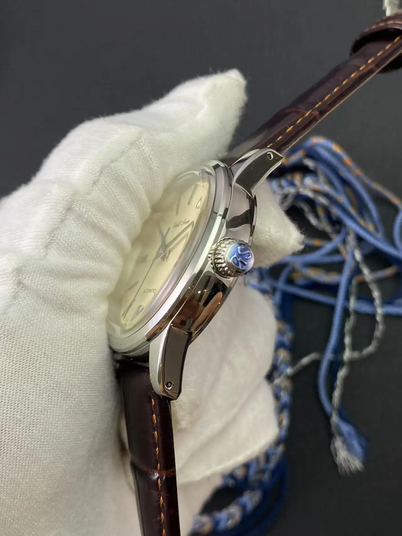 ساعة رجالية ميكانيكية أوتوماتيكية طراز ريترو GS حركة النورس 28424 مع موازين معدنية مصقولة ثلاثية الأبعاد #4