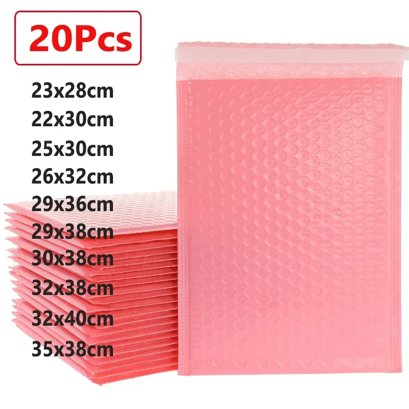 20 Stuks Roze Bubble Mailers Poly Bubble Mailer Zelfzegel Gewatteerde Enveloppen Cadeau Zak Verpakking Envelop Zakken Verzending Groot Formaat