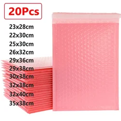 Sobres acolchados de burbujas de polietileno, bolsa de embalaje de gran tamaño, color rosa, 20 piezas, envío