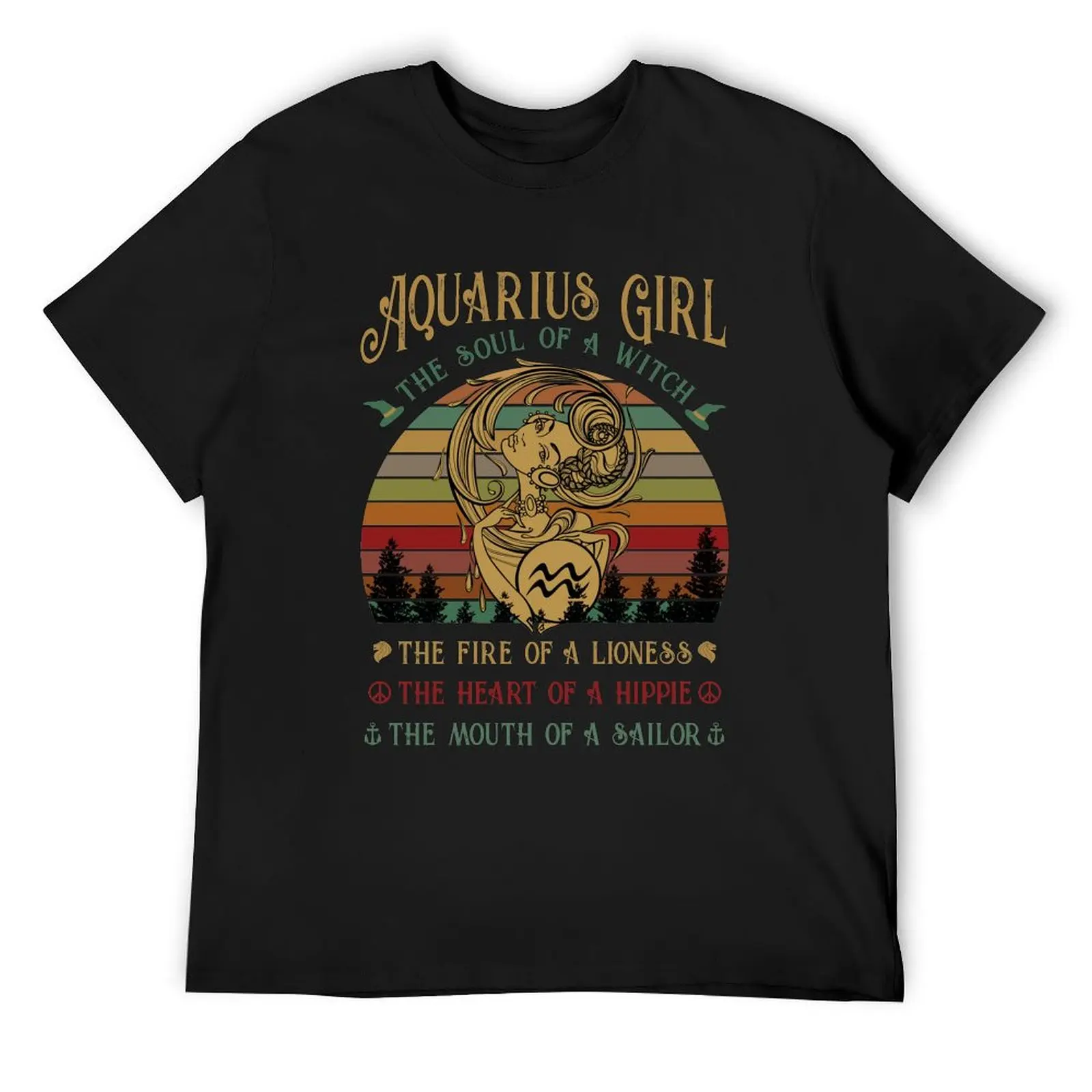 

Aquarius Girl The Soul Of A Witch Awesome T shirt T-Shirt graphic t shirts boys animal print men t shirt
