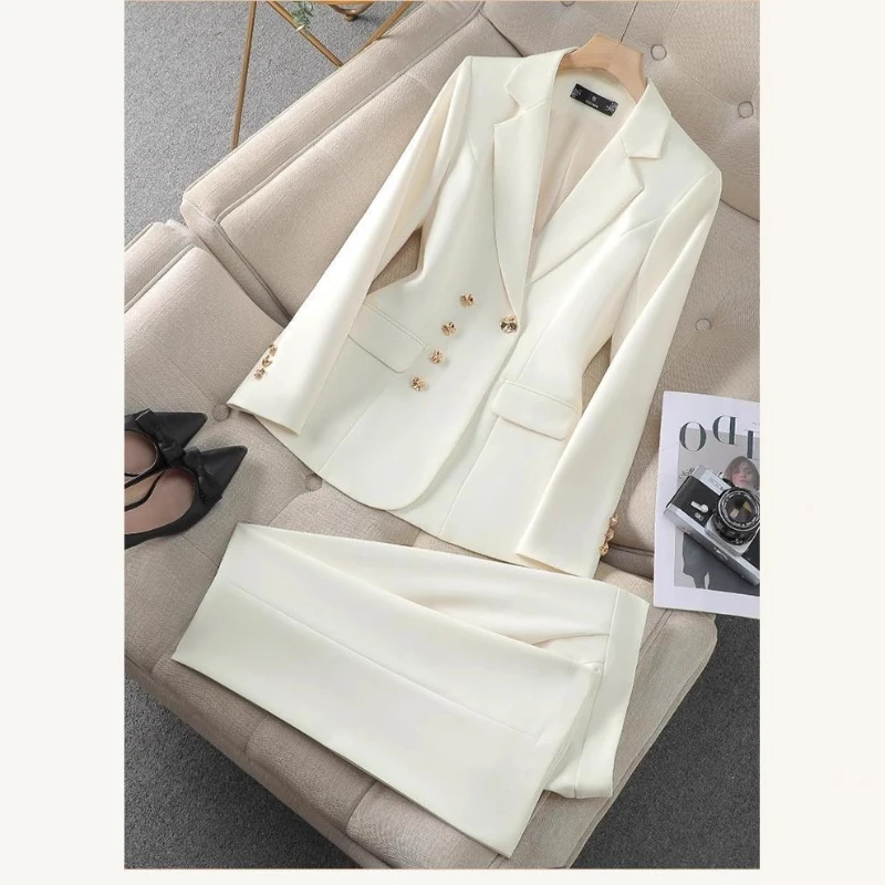 

Pant Suit Two Piece Sets Womens Outifits Ladies Female Temperament Business Work Wear Formal Blazer Jacket and Trouser 2025