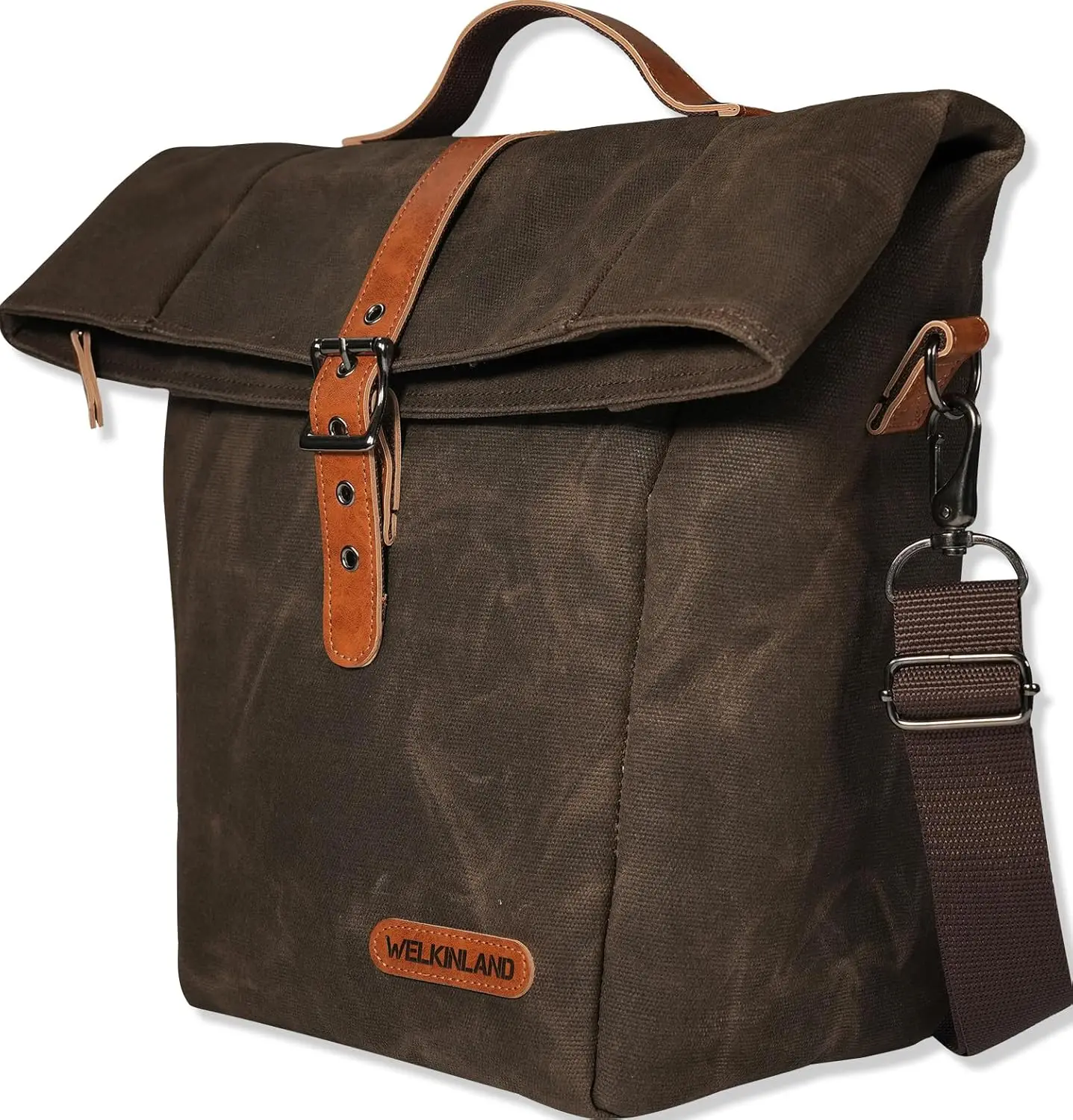 

Insulated Leakproof Waxed Canvas Lunch Bag, Heavy-Duty Brown Tote for Men's Work Lunch Box
