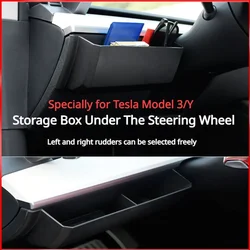 Under Steering Wheel Central Control Storage Box for Tesla Model 3 Y Dashboard Side Gap Organizer LHD RHD Interior Accessories