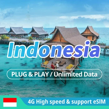 بطاقة SIM بيانات الهاتف المحمول عالية السرعة ، إندونيسيا ، 4G LTE ، 3-30 يومًا ، بيانات غير محدودة ، دعم بطاقة SIM ، eSIM