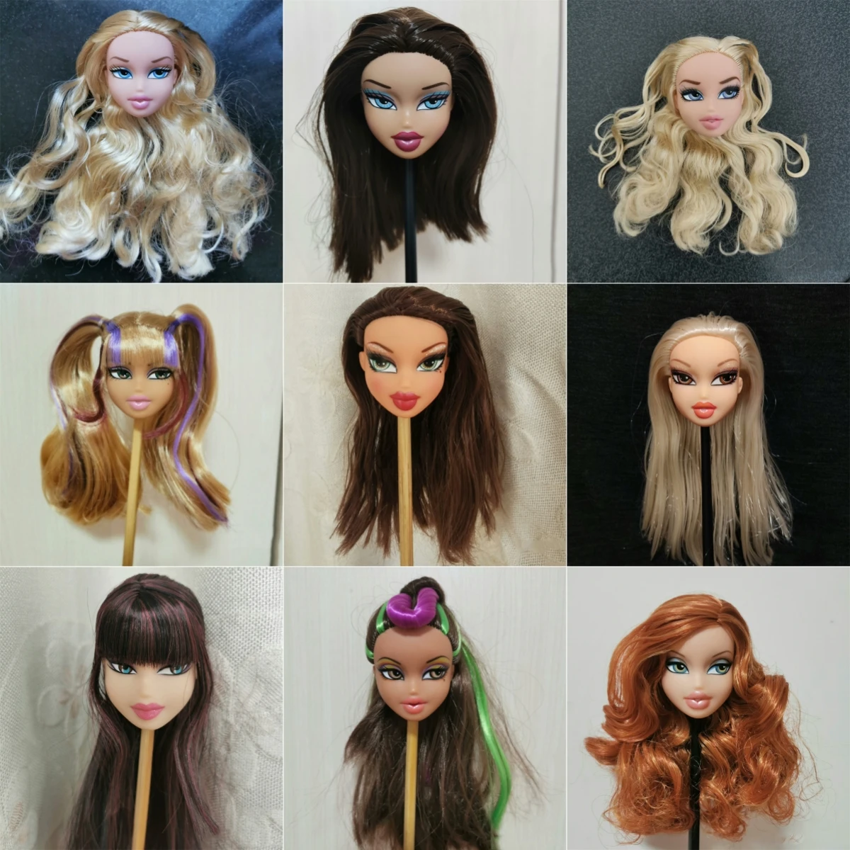 【Default Defects】1/6 Bratz Doll Old Style Rare Black Skin Glass Eye Head About 28CM Action Figure Body Dolls Model For Fans DIY