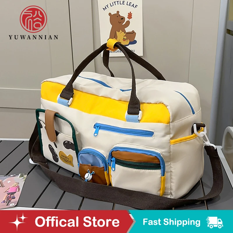 

Cute Oversized Travel Duffle Bag Women Fashion Colorblock Large Capacity Gym Tote Weekend Bag