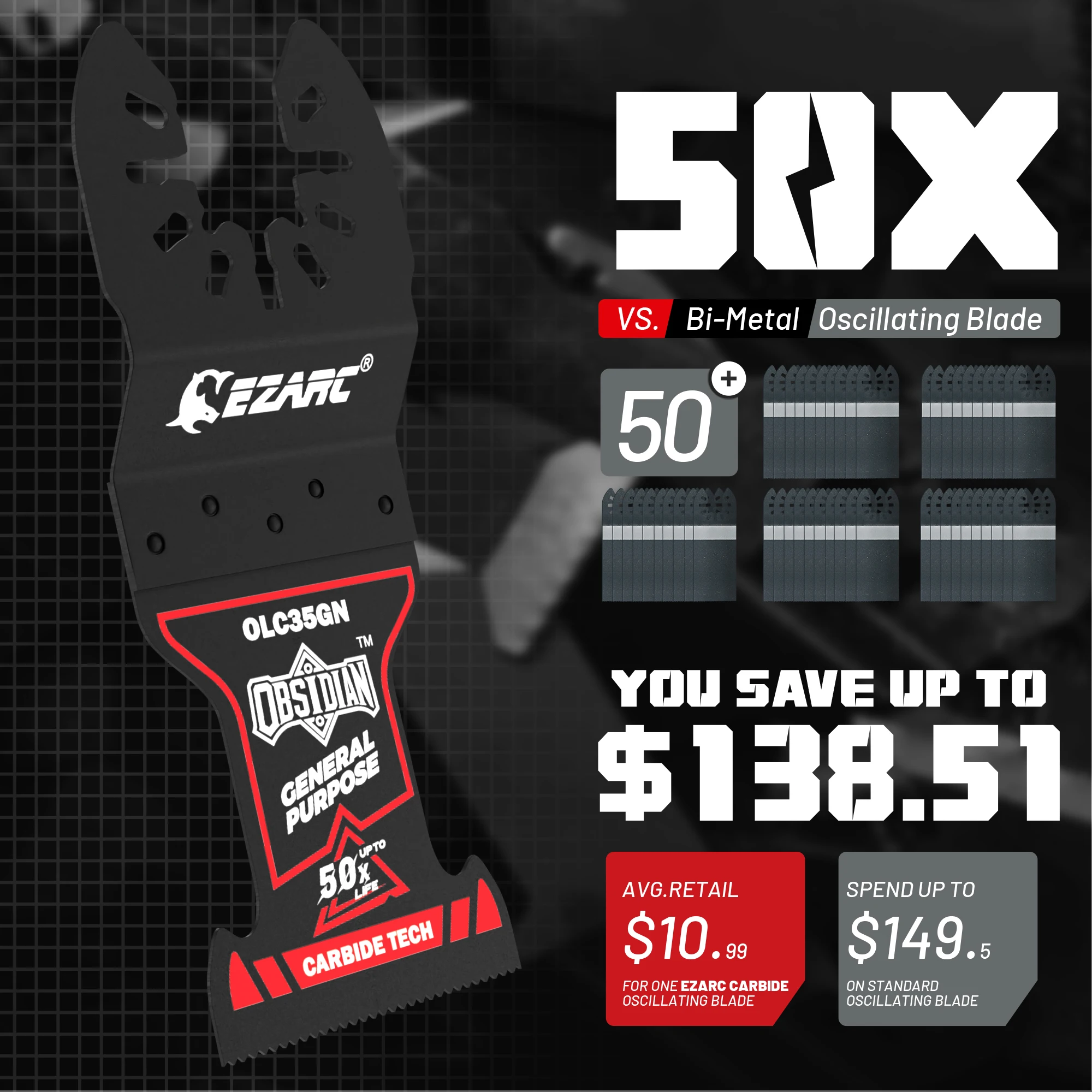 3 قطعة شفرات كربيد تتأرجح متعددة المهام سبج عالمي سريع الإصدار تتأرجح شفرات المنشار للمعادن والخشب والحوائط الجافة