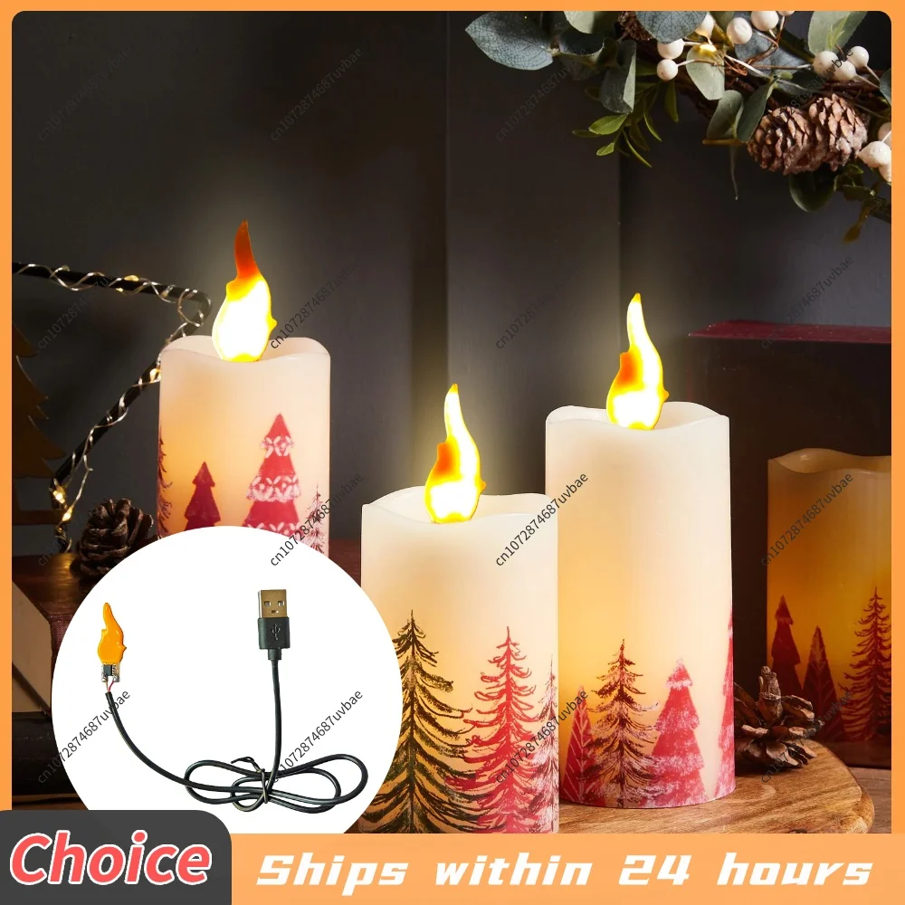 Candelabra Night Light Bulbs USB 5V Candle Flame Light Bulbs Plug and Play Design for Indoor Outdoor Party Patio Home Decor