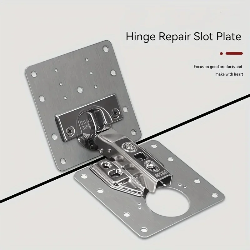 Hinge Repair Plate Kitchen Cabinet Door Hinges Mounting Plate with Screw Flat Fixing Brackets Furniture Hardware Tools