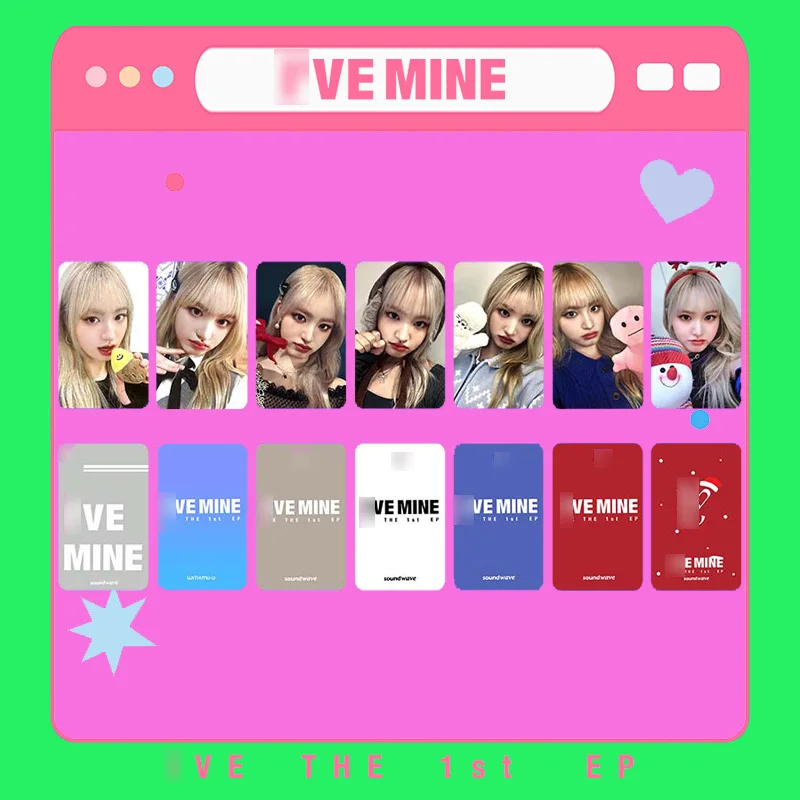 Kpop Idol 7pcs/set Lomo Cards IVE Photocards I'VE MINE SW Photo Card WONGYONG Postcard for Fans Collection