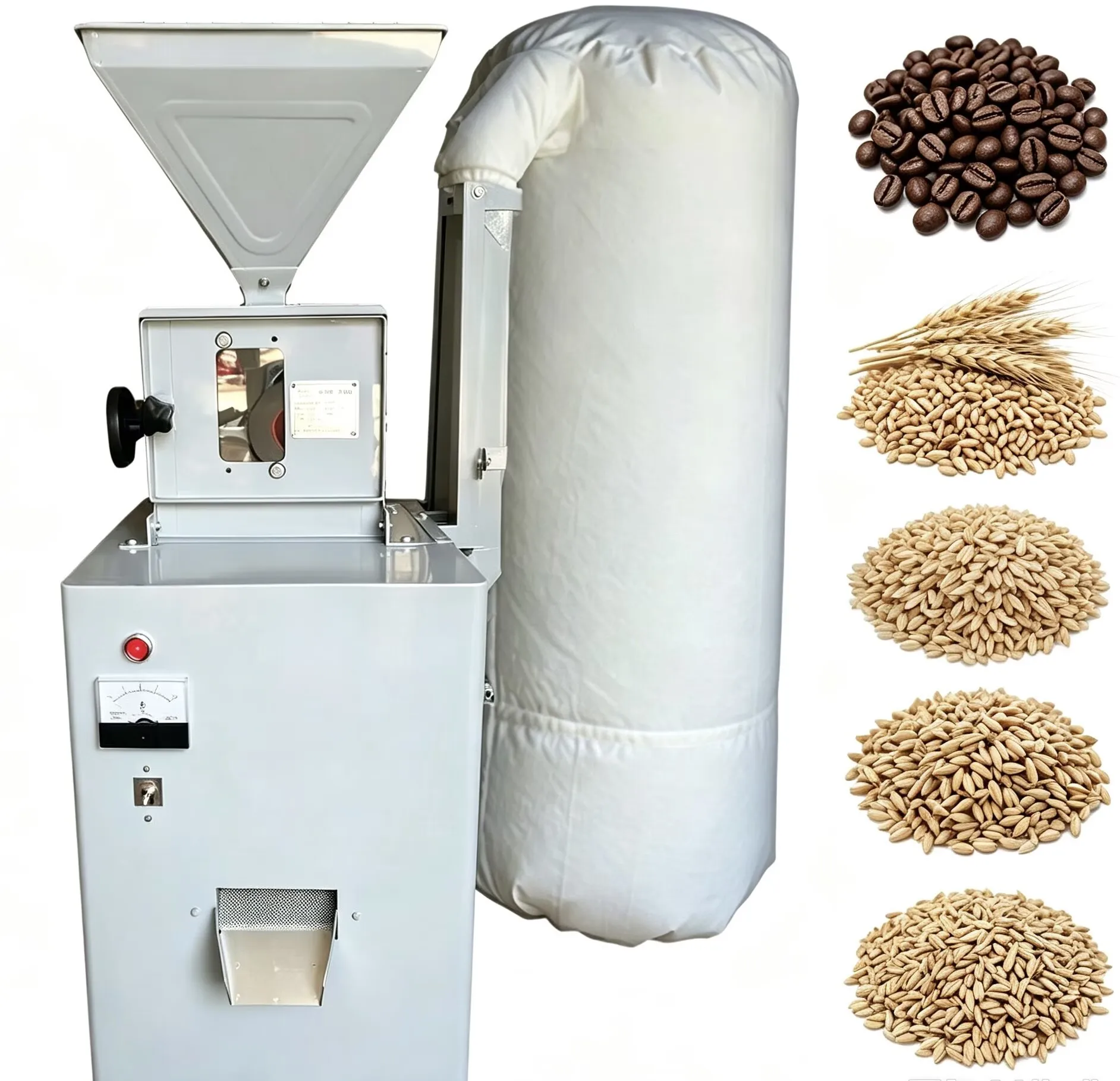 Small Rubber Roller Coffee Bean Huller Husker Rice Dehuller Hulling Machine