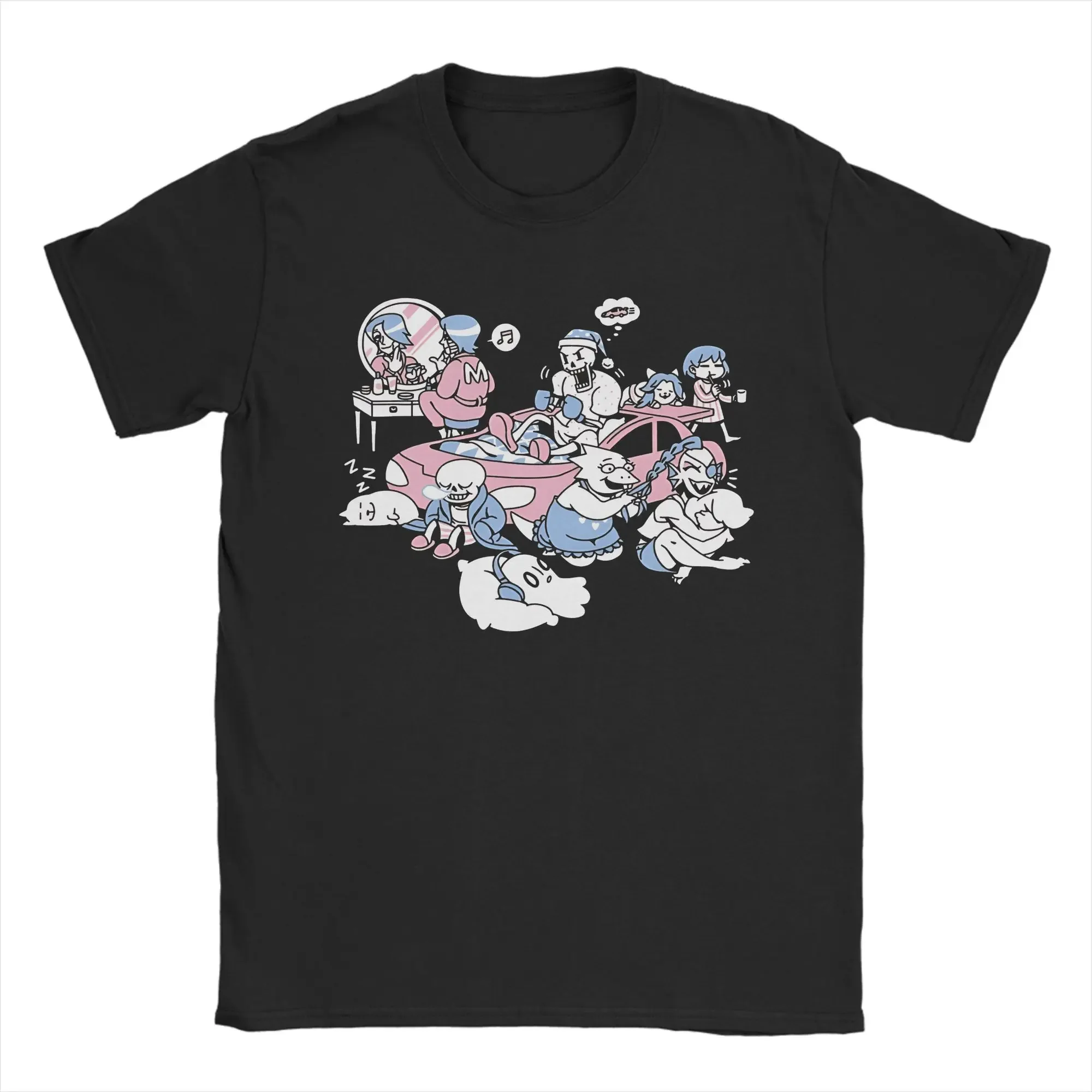 

Funny Characters Road Trip Group Graphic Tee Soft Cotton Short Sleeve T-shirt For Men