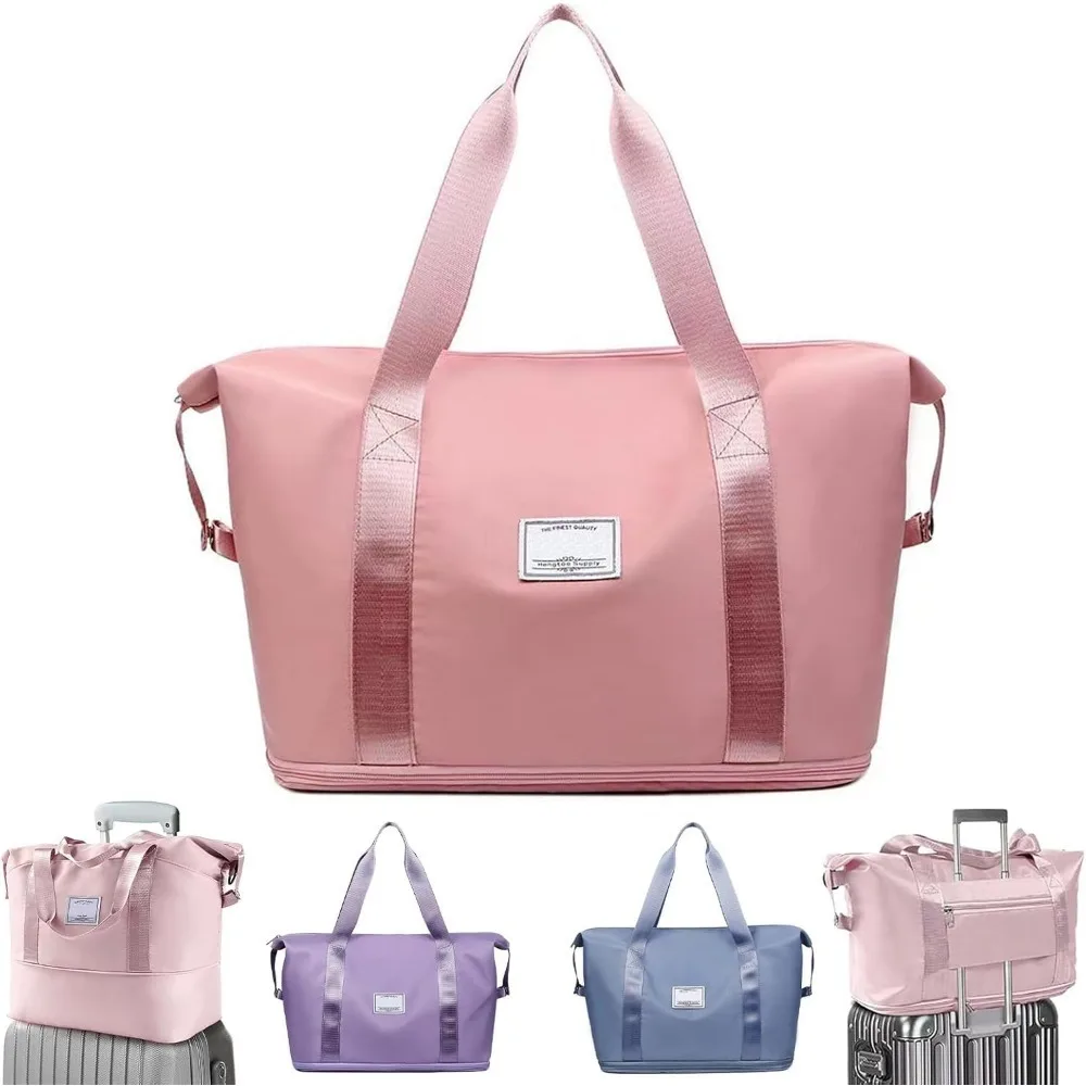 Large Capacity Folding Travel Duffel Bag, Tote Sports Gym Bag, Shoulder Overnight Weekender Bag for Women & Men, Hospital bag