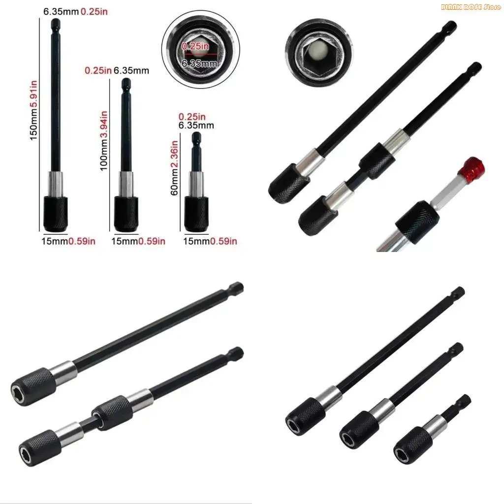 K1AE 1/4inch Hexagonal Handle Quickly Release Extension Rod For Enhances Durability Suitable For Technicians And Hobbyists