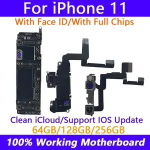 Bilashmart Working iPhone 11 NO/With Face ID Unlocked Free iCloud Motherboard With IOS System Update logic board All Tested Good plate