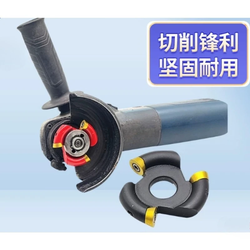 Three Blade Indexable Carbide Rougher Cutter Angle Grinder Wood Trimming Forming Woodworking Milling Tool