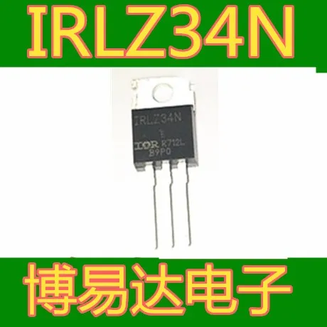 TransisTor de efecto de campo IRLZ34N, Canal N, 30A, 55V, en línea TO-220, IRLZ34NPBF, nuevo