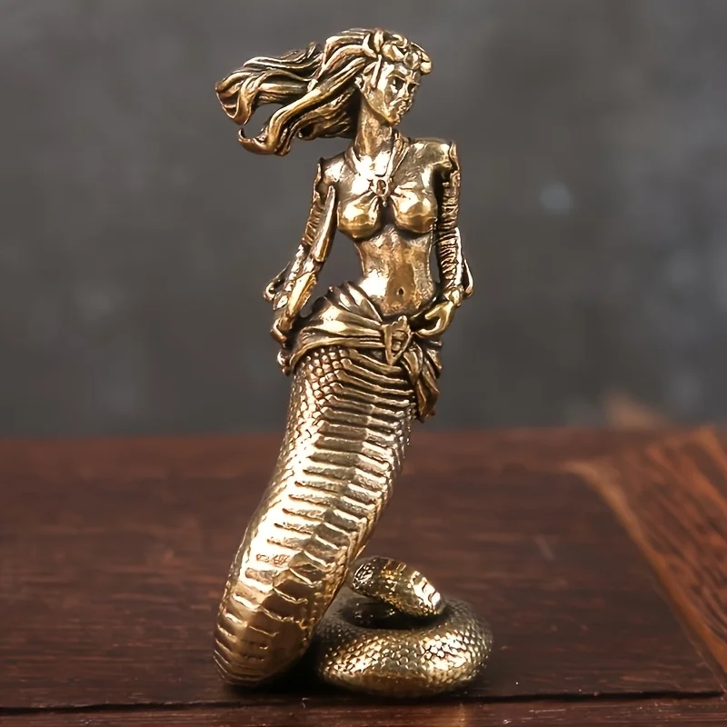 Statue classique de déesse sirène en laiton, style Meduse serpent mythique du film, 1/3 pièces