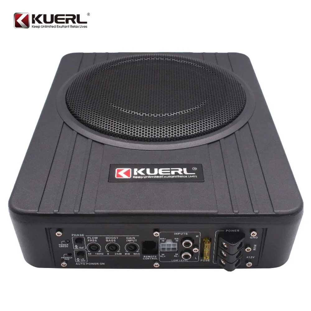 Hot design car subwoofer under seat audio flat subwoofer pure bass 12V active 8 inch mini slim subwoofer