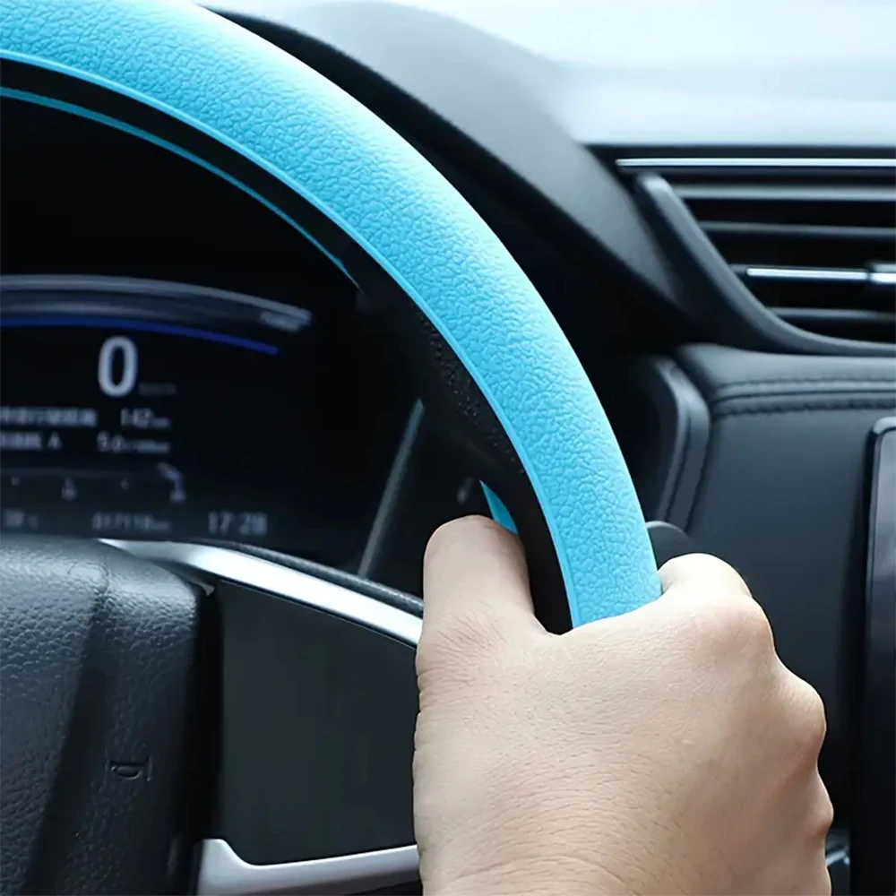 1 Stück ultradünne, rutschfeste Schutzhülle für das Autolenkrad, Silikon-Lenkrad-Schutzhülle. – Detail 8