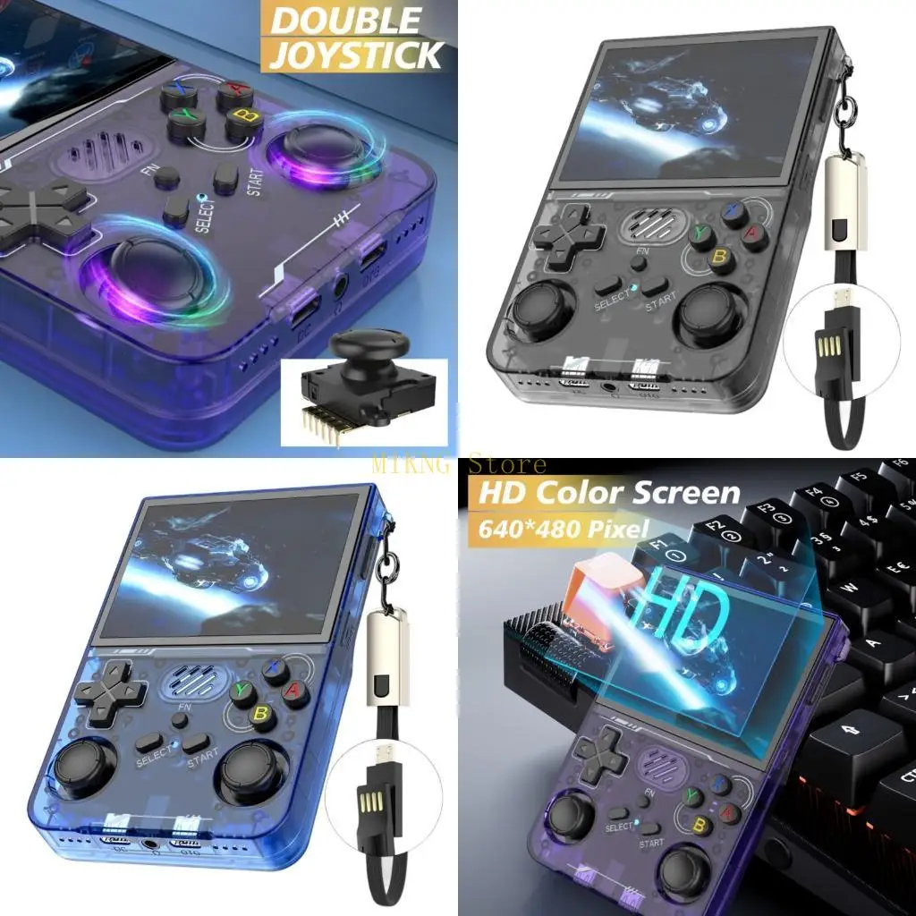 1 Set R36XX Portable Gaming System Retro Game Console Featuring Double Joysticks Online Play Bright 640X480 Display best sale